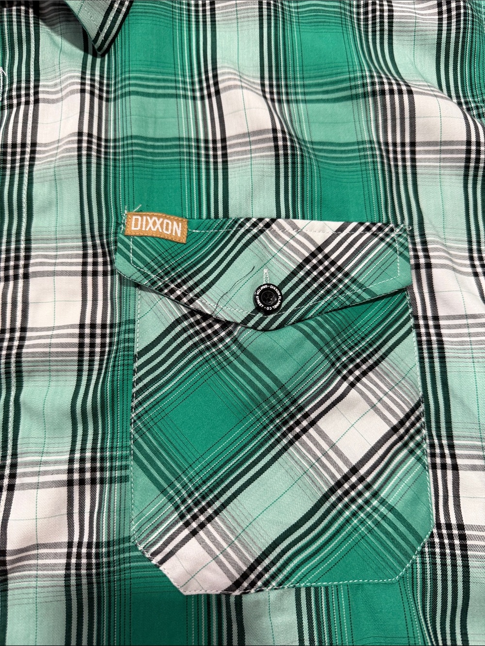 DIXXON Green and White Plaid Button-Down Shirt - Picture 4 of 7
